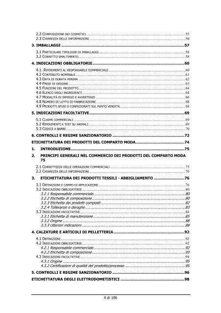 etichettatura e presentazione dei prodotti di largo consumo: alimenti ...