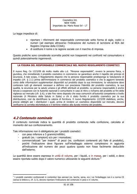 etichettatura e presentazione dei prodotti di largo consumo: alimenti ...