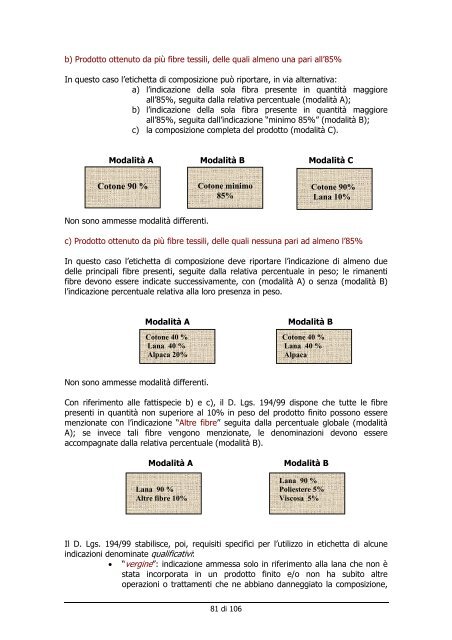 etichettatura e presentazione dei prodotti di largo consumo: alimenti ...