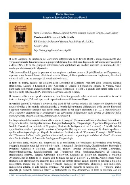 notiziario di medicina nucleare medicina nucleare ed - AIMN