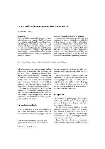 Diana G. - La classificazione commerciale dei tabacchi. 49-54 - Inea