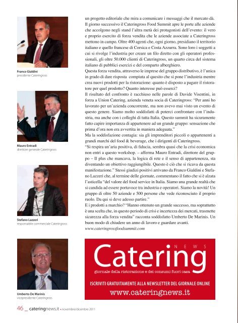 l'intervista - Ristorazione e Catering