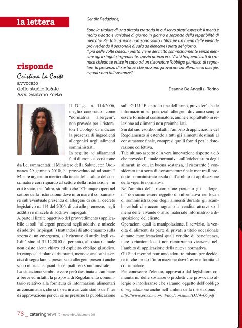 l'intervista - Ristorazione e Catering