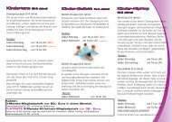 Kindertanz (3-6 Jahre) Kinder-Ballett (4-8 Jahre) Kinder-HipHop