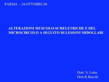 ALTERAZIONI MUSCOLO-SCHELETRICHE E DEL ...