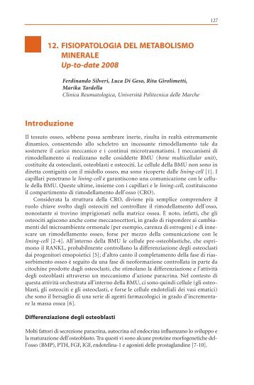 fisiopatologia del metabolismo minerale - Gibis