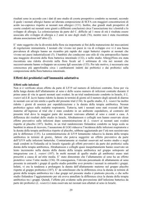 La somministrazione di Lactobacillus paracasei subsp paracasei ...