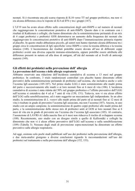 La somministrazione di Lactobacillus paracasei subsp paracasei ...