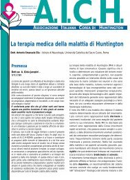La terapia medica della malattia di Huntington - AICH Roma