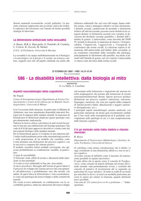 XI Congresso della Società Italiana di Psicopatologia Psichiatria ...