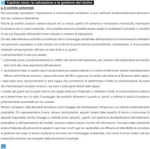 L'esposizione a chemioterapici antiblastici. La ... - Ospedale Sicuro