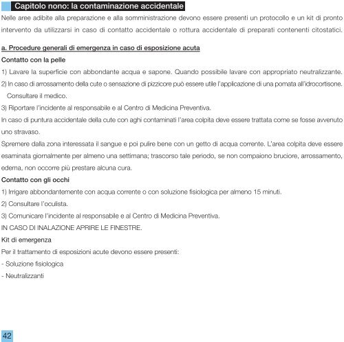 L'esposizione a chemioterapici antiblastici. La ... - Ospedale Sicuro