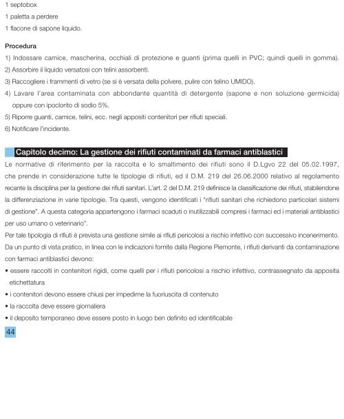 L'esposizione a chemioterapici antiblastici. La ... - Ospedale Sicuro