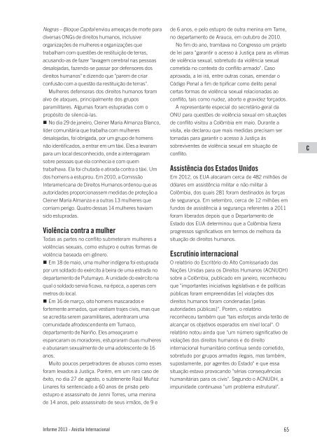 INFORME 2013 - ANISTIA INTERNACIONAL O ESTADO DOS DIREITOS HUMANOS NO MUNDO