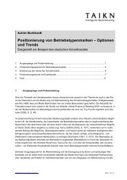 Positionierung von Betriebstypenmarken ? Optionen und Trends