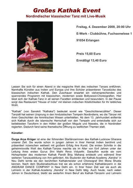 Großes Kathak Event - Tarang, klassische indische Musik