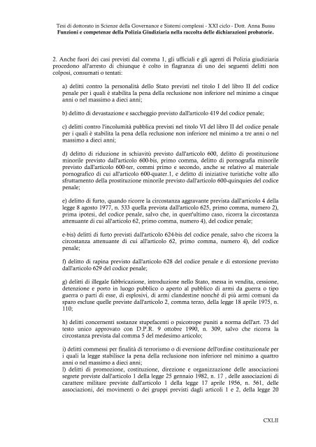 Funzioni e competenze della Polizia Giudiziaria nella raccolta delle ...