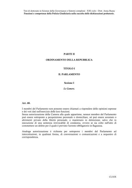 Funzioni e competenze della Polizia Giudiziaria nella raccolta delle ...