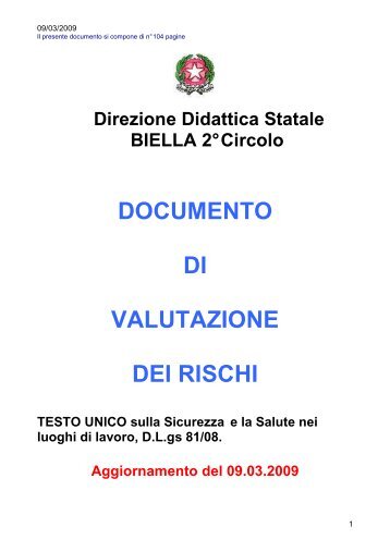 DOCUMENTO DI VALUTAZIONE DEI RISCHI - Bielladue.It