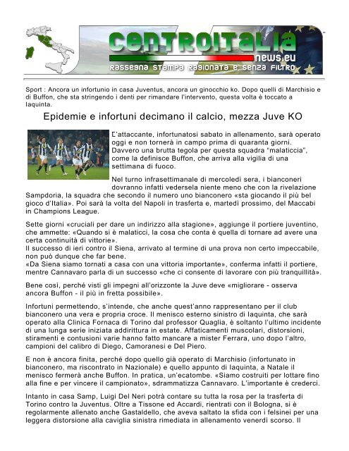 Epidemie e infortuni decimano il calcio, mezza ... - Nordestnews.eu