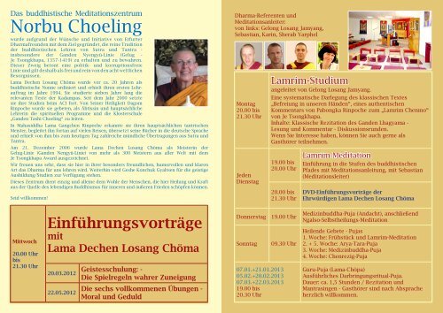Flyer für Erfurt - Buddhistische Klosterschule Ganden Tashi Choeling