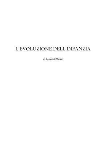 L'evoluzione dell'infanzia di Lloyd deMause - Naturalchild.it