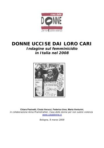 Indagine sul femminicidio in Italia nel 2008 - Casa delle donne