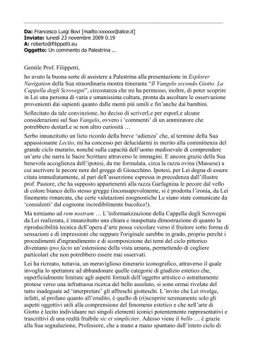 Un commento da Palestrina... - Roberto Filippetti