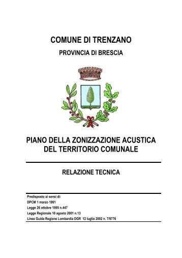 Progetto di zonizzazione acustica - Comune di Trenzano