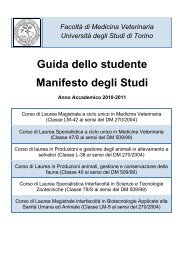 Guida dello studente Manifesto degli Studi - Medicina Veterinaria ...