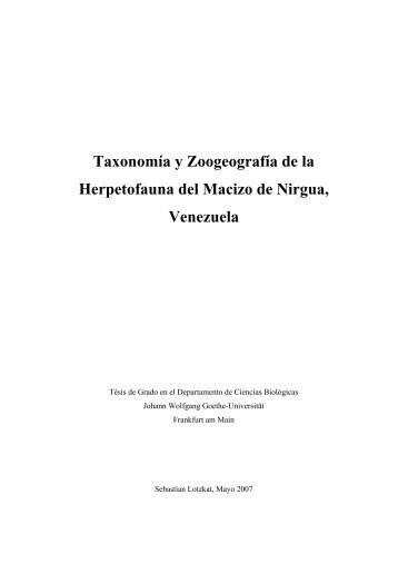 Taxonomia y Zoogeografia de la Herpetofauna del Macizo de ...