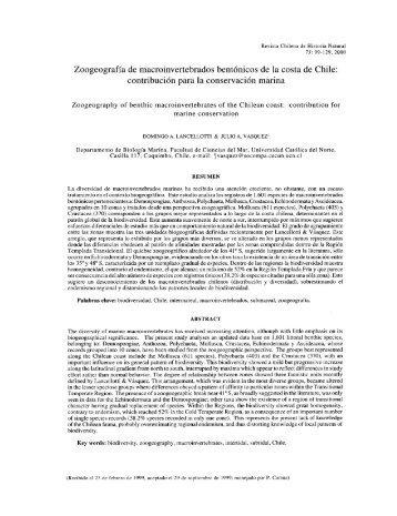 Zoogeografía de macroinvertebrados bentónicos de la costa de ...