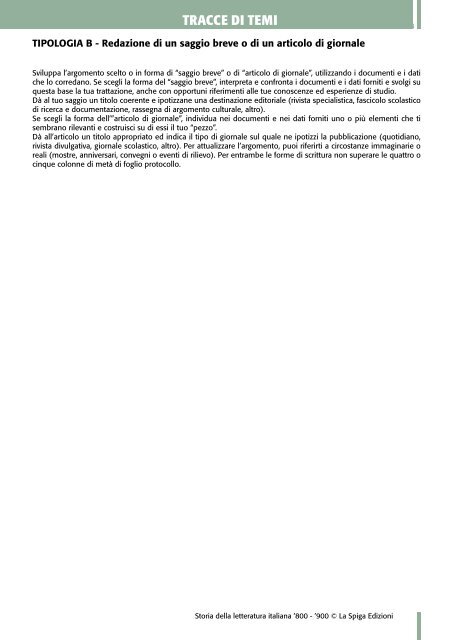 TRACCE DI TEMI - TIPOLOGIA B.pdf - Edizioni La Spiga