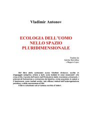 ECOLOGIA DELL'UOMO NELLO SPAZIO PLURIDIMENSIONALE