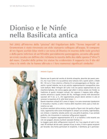 Dioniso e le Ninfe nella Basilicata antica - Consiglio Regionale della ...
