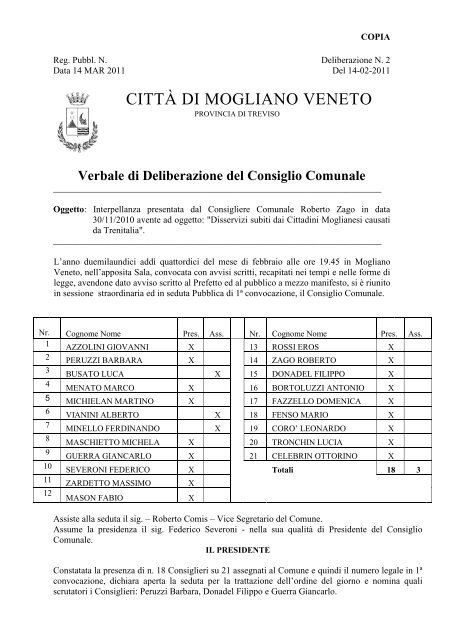 CITTÀ DI MOGLIANO VENETO - Comune di Mogliano Veneto