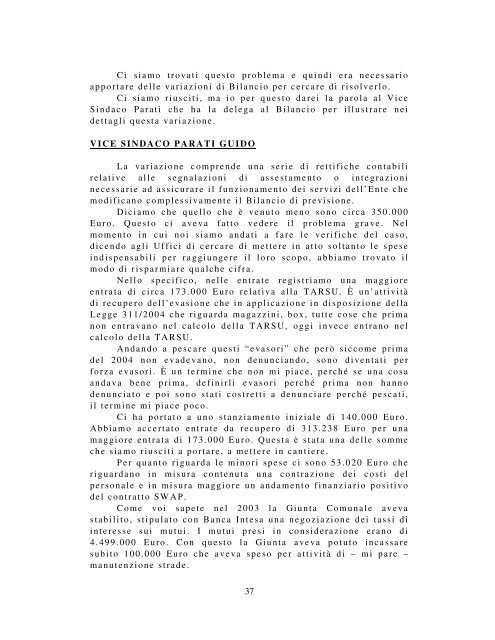 Verbale del Consiglio Comunale - Progetto Cassina-Sant'Agata
