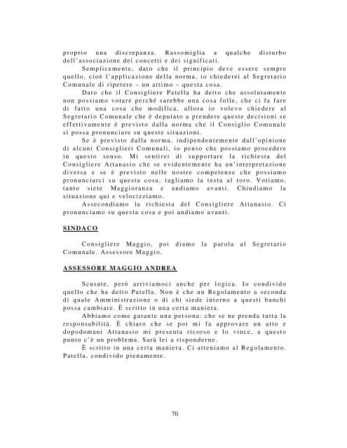 Verbale del Consiglio Comunale - Progetto Cassina-Sant'Agata