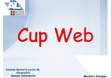 Note per l'utilizzo del CUP - WEB - ASL AL