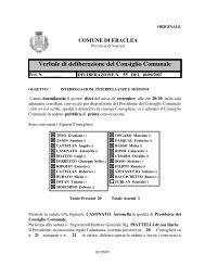 Verbale di deliberazione del Consiglio Comunale - Comune di ...