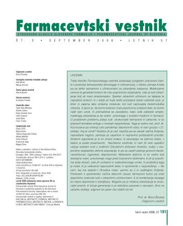 Farmacevtski vestnik - Slovensko farmacevtsko društvo
