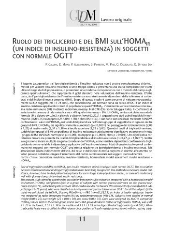 RUOLO DEI TRIGLICERIDI E DEL BMI SULL'HOMAIR (UN INDICE ...