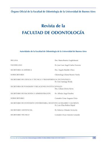 Revista de la FACULTAD DE ODONTOLOGÍA