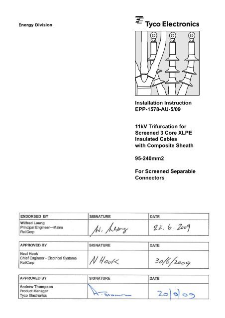 Installation Instruction EPP-1578-AU-5/09 11kV Trifurcation for ...