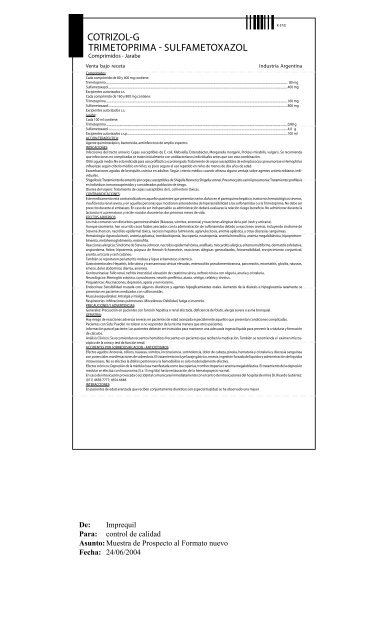 COTRIZOL-G TRImeTOpRImA - SuLfAmeTOxAZOL - Laboratorios ...