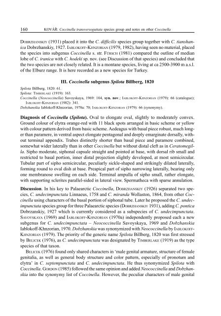 Revision of the Palaearctic species of the Coccinella ...