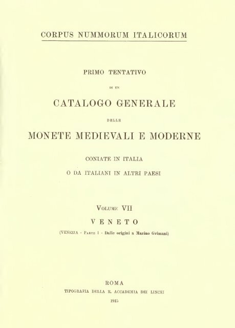 Corpus nummorum italicorum - Medievalcoinage.com