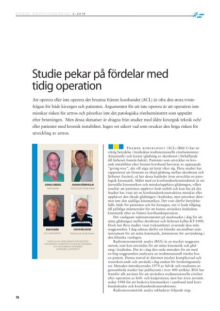 Tema: IDROTTSMEDICIN GÖTEBORG - Göteborgs universitet