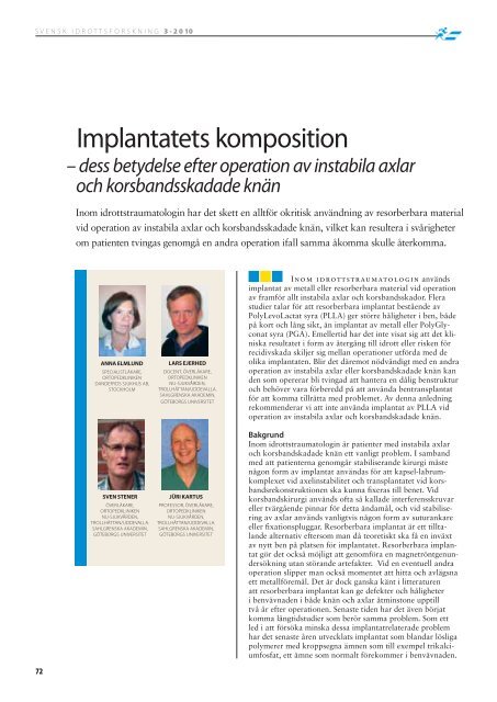 Tema: IDROTTSMEDICIN GÖTEBORG - Göteborgs universitet