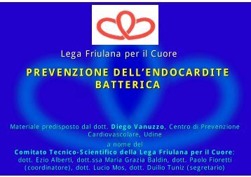 prevenzione dell'endocardite batterica - Lega Friulana per il Cuore